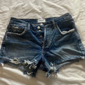 Agolde distressed denim shorts